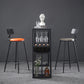 Contemporary Bar Dining Table Rectangle Bar Table Metal Base with Shelves in Grey Clearhalo 'Bar Furniture' 'Bar Tables' 'bar_tables' 'Furniture' 'furniture_bar_tables' 'Kitchen & Dining Furniture' 'kitchen&dining_furn' 'kitchen' 4241062