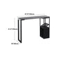 Contemporary Bar Dining Table Rectangle Bar Table Metal Base with Shelves in Grey Clearhalo 'Bar Furniture' 'Bar Tables' 'bar_tables' 'Furniture' 'furniture_bar_tables' 'Kitchen & Dining Furniture' 'kitchen&dining_furn' 'kitchen' 4241070