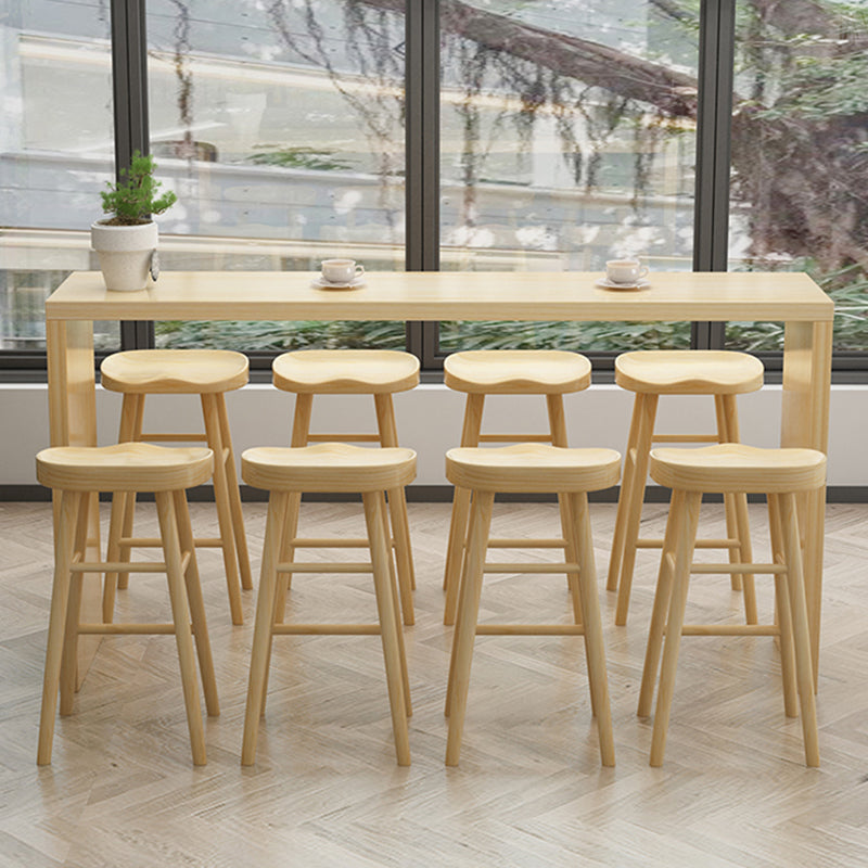 Indoor Natural Wood Bistro Table Modern Rectangle Sled Cocktail Bar Table Clearhalo 'Bar Furniture' 'Bar Tables' 'bar_tables' 'Furniture' 'furniture_bar_tables' 'Kitchen & Dining Furniture' 'kitchen&dining_furn' 'kitchen' 4241085