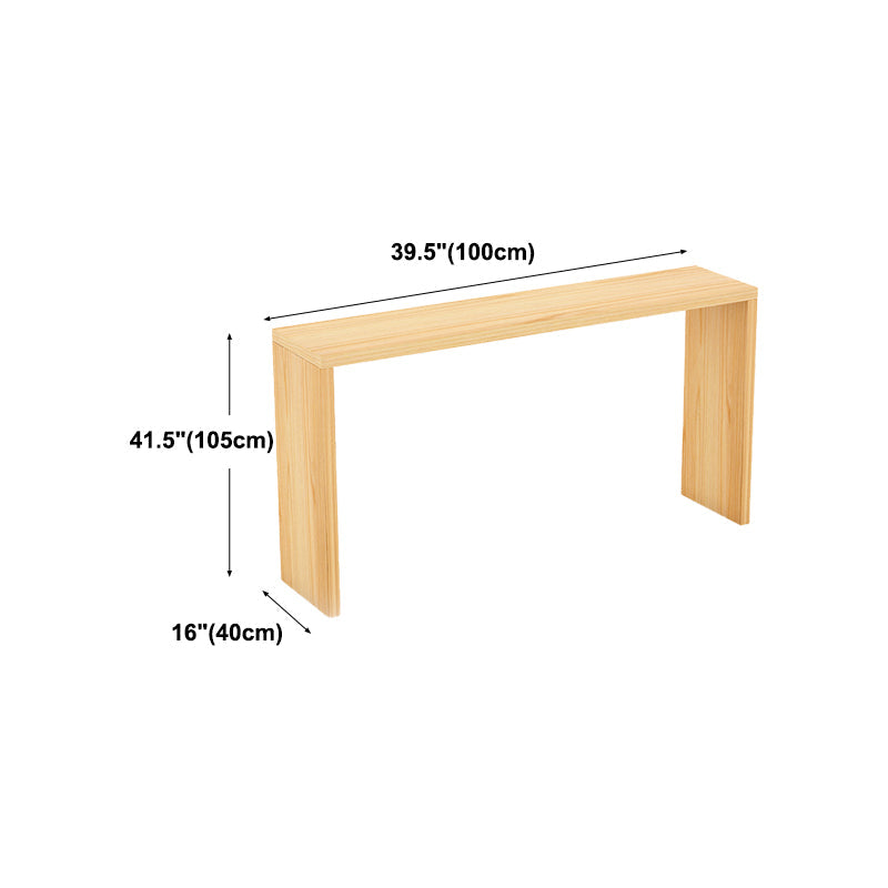 Indoor Natural Wood Bistro Table Modern Rectangle Sled Cocktail Bar Table Clearhalo 'Bar Furniture' 'Bar Tables' 'bar_tables' 'Furniture' 'furniture_bar_tables' 'Kitchen & Dining Furniture' 'kitchen&dining_furn' 'kitchen' 4241086