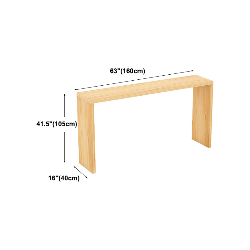 Indoor Natural Wood Bistro Table Modern Rectangle Sled Cocktail Bar Table Clearhalo 'Bar Furniture' 'Bar Tables' 'bar_tables' 'Furniture' 'furniture_bar_tables' 'Kitchen & Dining Furniture' 'kitchen&dining_furn' 'kitchen' 4241089
