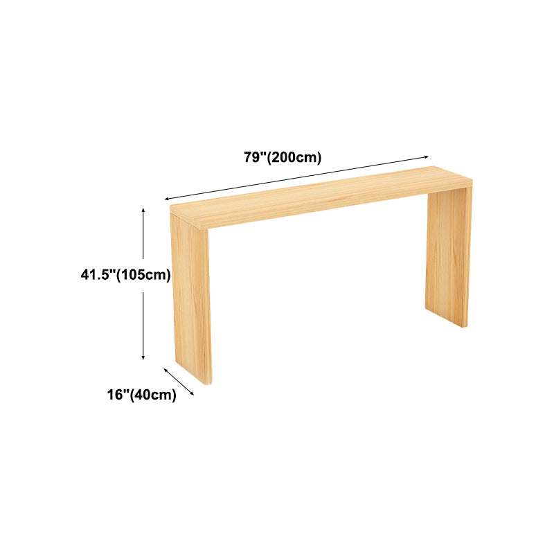 Indoor Natural Wood Bistro Table Modern Rectangle Sled Cocktail Bar Table Clearhalo 'Bar Furniture' 'Bar Tables' 'bar_tables' 'Furniture' 'furniture_bar_tables' 'Kitchen & Dining Furniture' 'kitchen&dining_furn' 'kitchen' 4241091