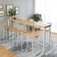 Wood Pub Table Natural Modern Footrest Trestle Pub Height Dining Table (only table) Clearhalo 'Bar Furniture' 'Bar Tables' 'bar_tables' 'Furniture' 'furniture_bar_tables' 'Kitchen & Dining Furniture' 'kitchen&dining_furn' 'kitchen' 4241096