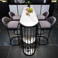 Modern Black and White Event and Cocktail Table Marble Storage Counter Table Clearhalo 'Bar Furniture' 'Bar Tables' 'bar_tables' 'Furniture' 'furniture_bar_tables' 'Kitchen & Dining Furniture' 'kitchen&dining_furn' 'kitchen' 4241141
