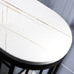 Modern Black and White Event and Cocktail Table Marble Storage Counter Table Clearhalo 'Bar Furniture' 'Bar Tables' 'bar_tables' 'Furniture' 'furniture_bar_tables' 'Kitchen & Dining Furniture' 'kitchen&dining_furn' 'kitchen' 4241145
