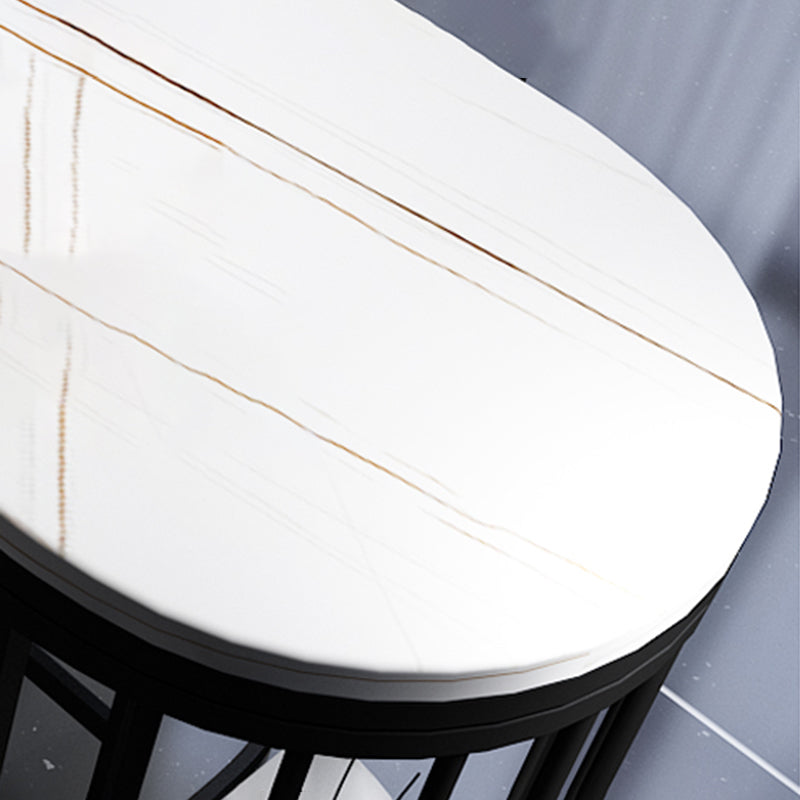 Modern Black and White Event and Cocktail Table Marble Storage Counter Table Clearhalo 'Bar Furniture' 'Bar Tables' 'bar_tables' 'Furniture' 'furniture_bar_tables' 'Kitchen & Dining Furniture' 'kitchen&dining_furn' 'kitchen' 4241145