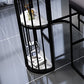 Modern Black and White Event and Cocktail Table Marble Storage Counter Table Clearhalo 'Bar Furniture' 'Bar Tables' 'bar_tables' 'Furniture' 'furniture_bar_tables' 'Kitchen & Dining Furniture' 'kitchen&dining_furn' 'kitchen' 4241147