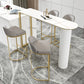 Contemporary Bar Dining Table Indoor Bar Height Cocktail Table with Iron Base White Gold Clearhalo 'Bar Furniture' 'Bar Tables' 'bar_tables' 'Furniture' 'furniture_bar_tables' 'Kitchen & Dining Furniture' 'kitchen&dining_furn' 'kitchen' 4241154