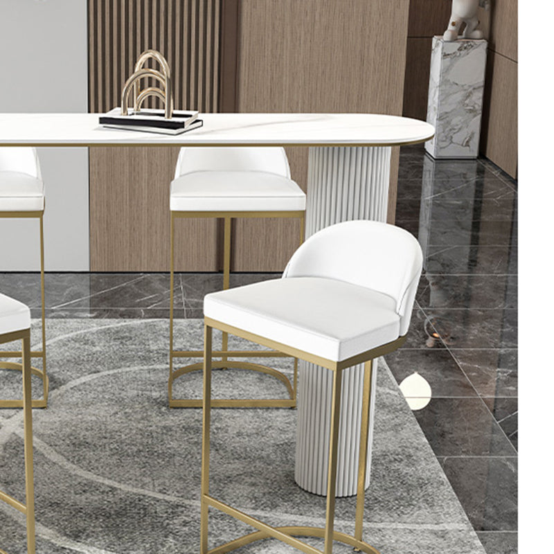 Contemporary Bar Dining Table Indoor Bar Height Cocktail Table with Iron Base Clearhalo 'Bar Furniture' 'Bar Tables' 'bar_tables' 'Furniture' 'furniture_bar_tables' 'Kitchen & Dining Furniture' 'kitchen&dining_furn' 'kitchen' 4241158