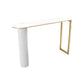 Contemporary Bar Dining Table Indoor Bar Height Cocktail Table with Iron Base White Clearhalo 'Bar Furniture' 'Bar Tables' 'bar_tables' 'Furniture' 'furniture_bar_tables' 'Kitchen & Dining Furniture' 'kitchen&dining_furn' 'kitchen' 4241159