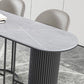Contemporary Bar Dining Table Indoor Bar Height Cocktail Table with Iron Base Clearhalo 'Bar Furniture' 'Bar Tables' 'bar_tables' 'Furniture' 'furniture_bar_tables' 'Kitchen & Dining Furniture' 'kitchen&dining_furn' 'kitchen' 4241161