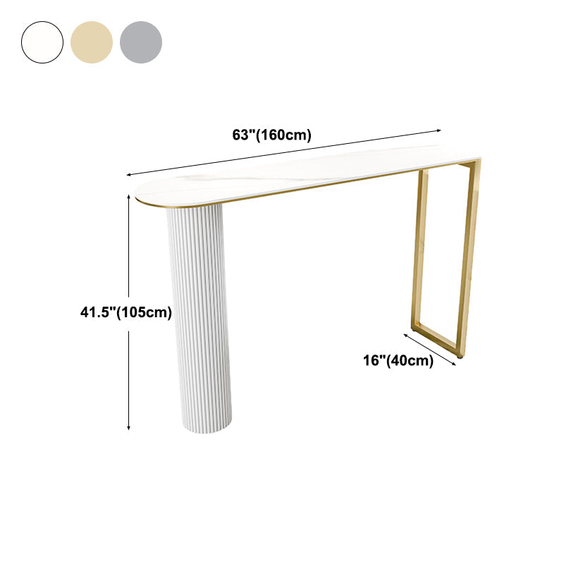 Contemporary Bar Dining Table Indoor Bar Height Cocktail Table with Iron Base Clearhalo 'Bar Furniture' 'Bar Tables' 'bar_tables' 'Furniture' 'furniture_bar_tables' 'Kitchen & Dining Furniture' 'kitchen&dining_furn' 'kitchen' 4241167
