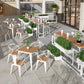 Modern Metal Trestle Bistro Bar Desk Rectangle Outdoor Footrest Bar Stool Table Clearhalo 'Bar Furniture' 'Bar Tables' 'bar_tables' 'Furniture' 'furniture_bar_tables' 'Kitchen & Dining Furniture' 'kitchen&dining_furn' 'kitchen' 4241172