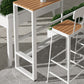 Modern Metal Trestle Bistro Bar Desk Rectangle Outdoor Footrest Bar Stool Table Clearhalo 'Bar Furniture' 'Bar Tables' 'bar_tables' 'Furniture' 'furniture_bar_tables' 'Kitchen & Dining Furniture' 'kitchen&dining_furn' 'kitchen' 4241174