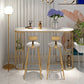 Contemporary Counter Height Dining Table Marble Oval Storage Bistro Table (only table) Clearhalo 'Bar Furniture' 'Bar Tables' 'bar_tables' 'Furniture' 'furniture_bar_tables' 'Kitchen & Dining Furniture' 'kitchen&dining_furn' 'kitchen' 4241192