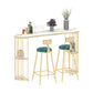 Contemporary Counter Height Dining Table Marble Oval Storage Bistro Table (only table) Gold White Clearhalo 'Bar Furniture' 'Bar Tables' 'bar_tables' 'Furniture' 'furniture_bar_tables' 'Kitchen & Dining Furniture' 'kitchen&dining_furn' 'kitchen' 4241194