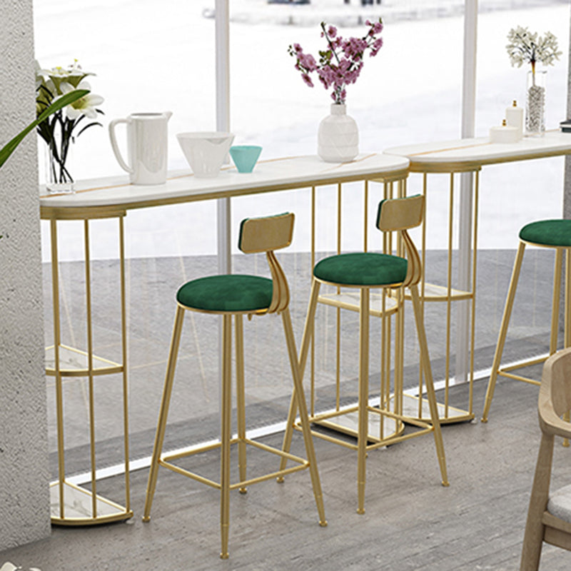 Contemporary Counter Height Dining Table Marble Oval Storage Bistro Table (only table) Clearhalo 'Bar Furniture' 'Bar Tables' 'bar_tables' 'Furniture' 'furniture_bar_tables' 'Kitchen & Dining Furniture' 'kitchen&dining_furn' 'kitchen' 4241198