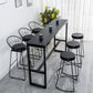Contemporary Bar Dining Table Indoor Rectangle Bar Table with Iron Base Clearhalo 'Bar Furniture' 'Bar Tables' 'bar_tables' 'Furniture' 'furniture_bar_tables' 'Kitchen & Dining Furniture' 'kitchen&dining_furn' 'kitchen' 4241207