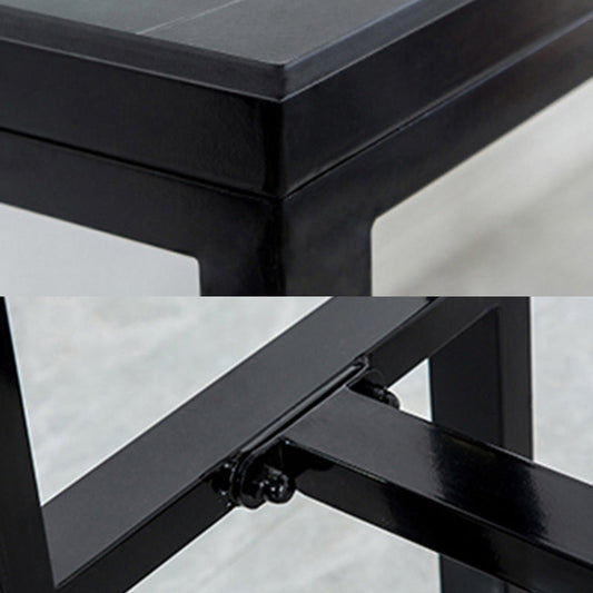 Contemporary Bar Dining Table Indoor Rectangle Bar Table with Iron Base Clearhalo 'Bar Furniture' 'Bar Tables' 'bar_tables' 'Furniture' 'furniture_bar_tables' 'Kitchen & Dining Furniture' 'kitchen&dining_furn' 'kitchen' 4241213