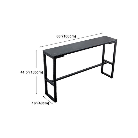 Contemporary Bar Dining Table Indoor Rectangle Bar Table with Iron Base Clearhalo 'Bar Furniture' 'Bar Tables' 'bar_tables' 'Furniture' 'furniture_bar_tables' 'Kitchen & Dining Furniture' 'kitchen&dining_furn' 'kitchen' 4241219