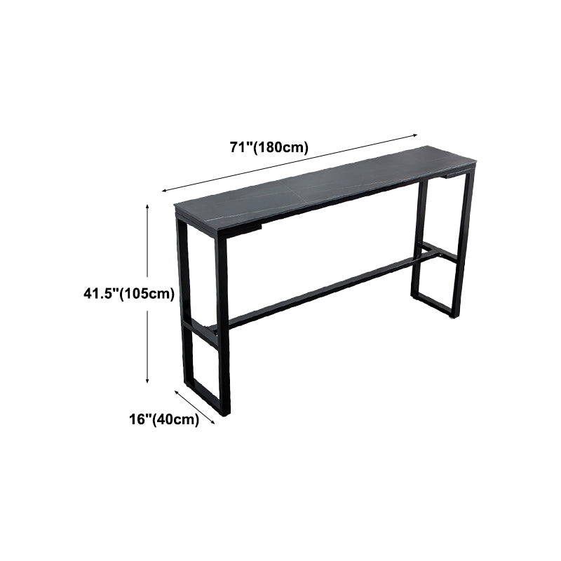 Contemporary Bar Dining Table Indoor Rectangle Bar Table with Iron Base Clearhalo 'Bar Furniture' 'Bar Tables' 'bar_tables' 'Furniture' 'furniture_bar_tables' 'Kitchen & Dining Furniture' 'kitchen&dining_furn' 'kitchen' 4241220