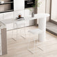 Contemporary Bar Dining Table Indoor Bar Table with Iron Base in White Clearhalo 'Bar Furniture' 'Bar Tables' 'bar_tables' 'Furniture' 'furniture_bar_tables' 'Kitchen & Dining Furniture' 'kitchen&dining_furn' 'kitchen' 4241239
