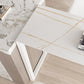 Contemporary Bar Dining Table Indoor Bar Table with Iron Base in White Clearhalo 'Bar Furniture' 'Bar Tables' 'bar_tables' 'Furniture' 'furniture_bar_tables' 'Kitchen & Dining Furniture' 'kitchen&dining_furn' 'kitchen' 4241244