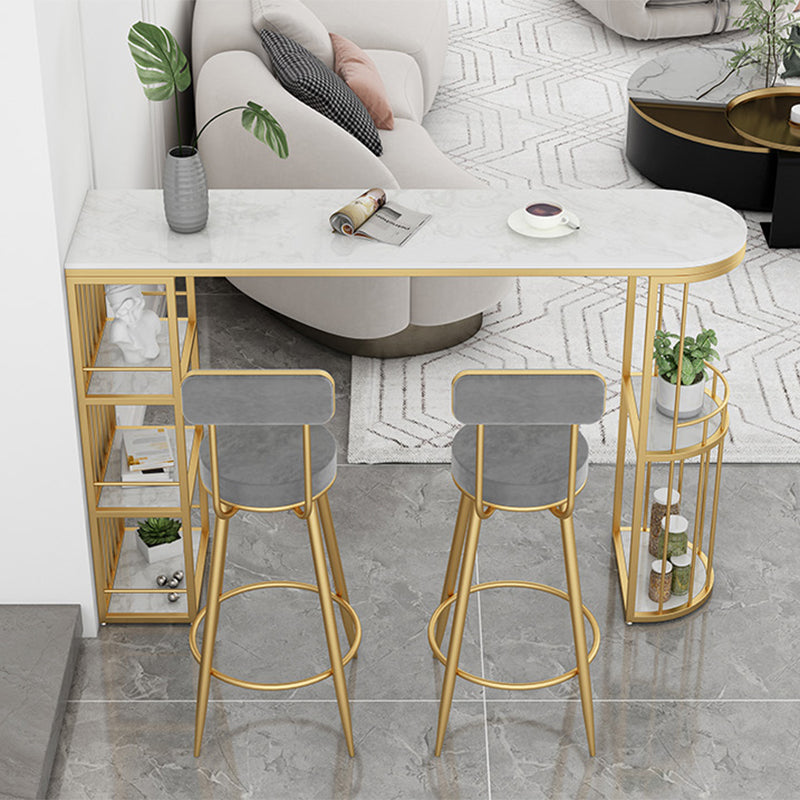 Indoor Stone Sled Cocktail Bar Table Modern Fixed Table Storage Bar Height Table Clearhalo 'Bar Furniture' 'Bar Tables' 'bar_tables' 'Furniture' 'furniture_bar_tables' 'Kitchen & Dining Furniture' 'kitchen&dining_furn' 'kitchen' 4241261