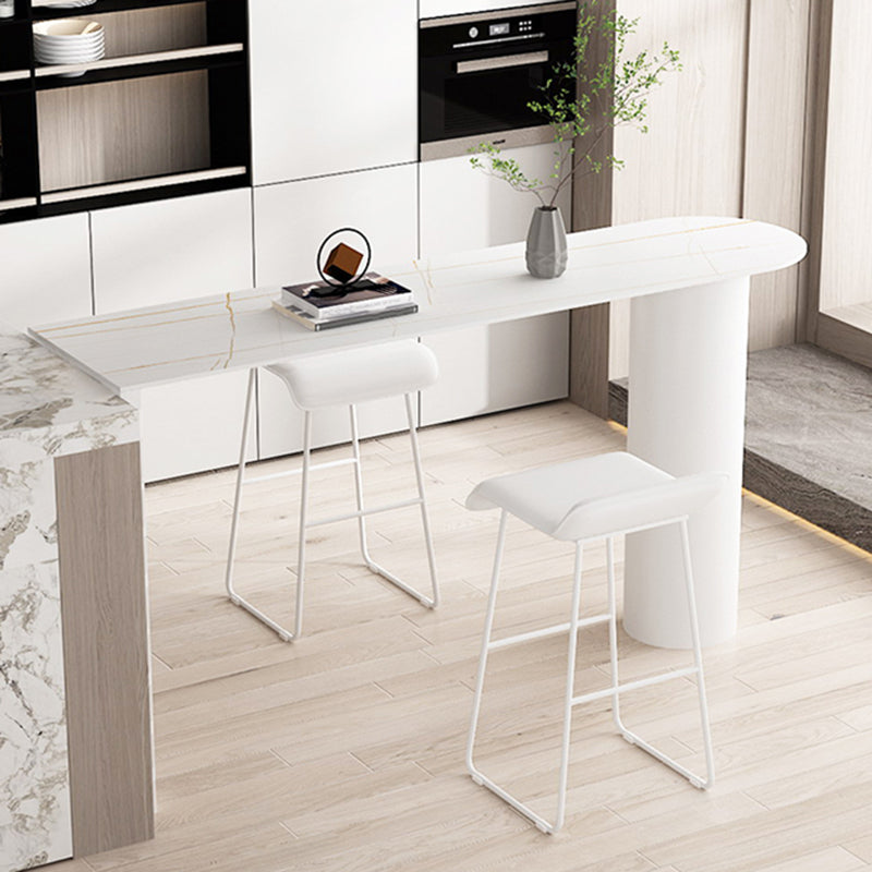Stone Modern Indoor Bistro Bar Table Double Pedestal Bar Height Cocktail Table Clearhalo 'Bar Furniture' 'Bar Tables' 'bar_tables' 'Furniture' 'furniture_bar_tables' 'Kitchen & Dining Furniture' 'kitchen&dining_furn' 'kitchen' 4241277