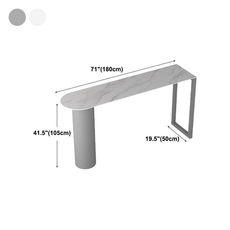 Stone Modern Indoor Bistro Bar Table Double Pedestal Bar Height Cocktail Table Clearhalo 'Bar Furniture' 'Bar Tables' 'bar_tables' 'Furniture' 'furniture_bar_tables' 'Kitchen & Dining Furniture' 'kitchen&dining_furn' 'kitchen' 4241280