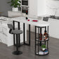 Marble Stone Indoor White Bistro Bar Table Storage Fixed Table Modern Counter Wine Table Clearhalo 'Bar Furniture' 'Bar Tables' 'bar_tables' 'Furniture' 'furniture_bar_tables' 'Kitchen & Dining Furniture' 'kitchen&dining_furn' 'kitchen' 4241284