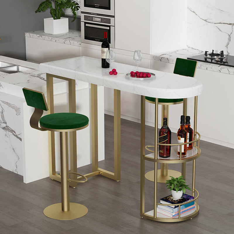 Marble Stone Indoor White Bistro Bar Table Storage Fixed Table Modern Counter Wine Table Clearhalo 'Bar Furniture' 'Bar Tables' 'bar_tables' 'Furniture' 'furniture_bar_tables' 'Kitchen & Dining Furniture' 'kitchen&dining_furn' 'kitchen' 4241286