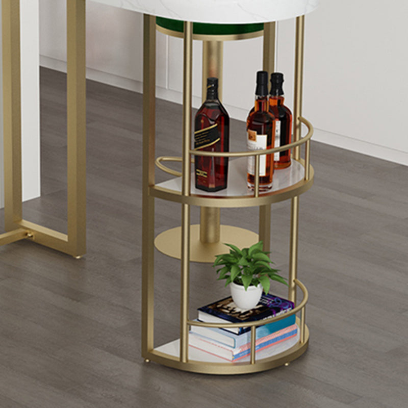 Marble Stone Indoor White Bistro Bar Table Storage Fixed Table Modern Counter Wine Table Clearhalo 'Bar Furniture' 'Bar Tables' 'bar_tables' 'Furniture' 'furniture_bar_tables' 'Kitchen & Dining Furniture' 'kitchen&dining_furn' 'kitchen' 4241290