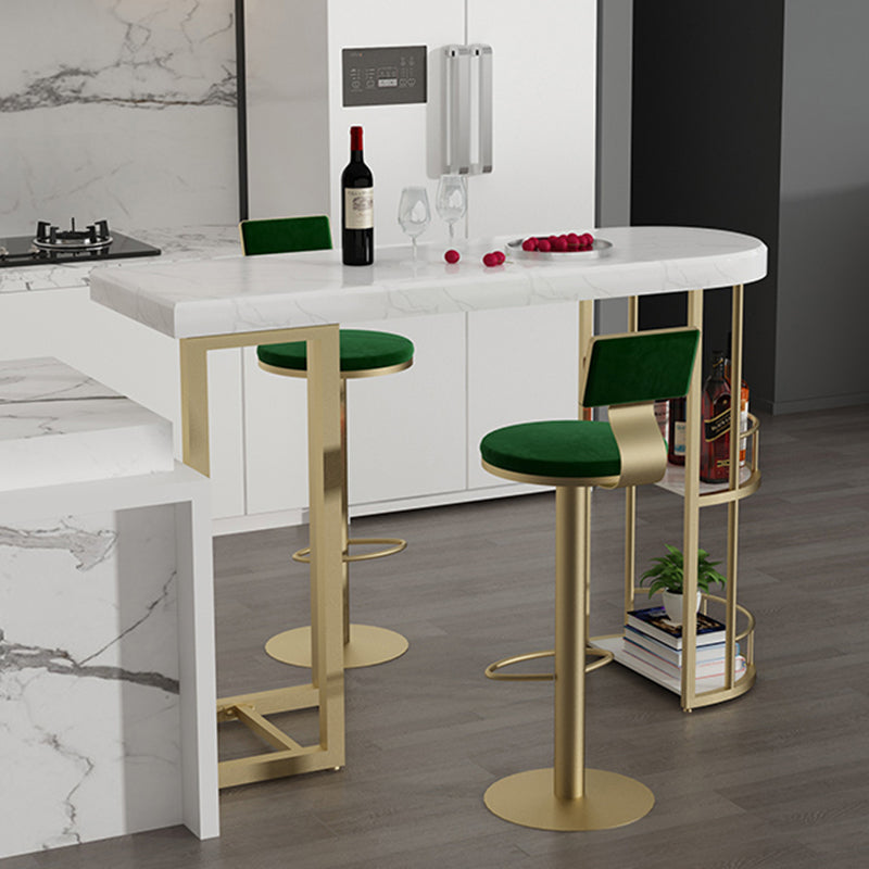 Marble Stone Indoor White Bistro Bar Table Storage Fixed Table Modern Counter Wine Table Clearhalo 'Bar Furniture' 'Bar Tables' 'bar_tables' 'Furniture' 'furniture_bar_tables' 'Kitchen & Dining Furniture' 'kitchen&dining_furn' 'kitchen' 4241292