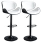 Scandinavian Adjustable Height Metal Counter Stools Wood Low Back Bar Stools (Set of 2) Black White 2 Piece Set Clearhalo 'Bar Furniture' 'Bar Stools' 'bar_stools' 'furn' 'furn_bar_stools' 'furniture_bar_stools' 'Kitchen & Dining Furniture' 'kitchen&dining_furn' 'kitchen' 'kitchen_furn' Furniture' 4241349