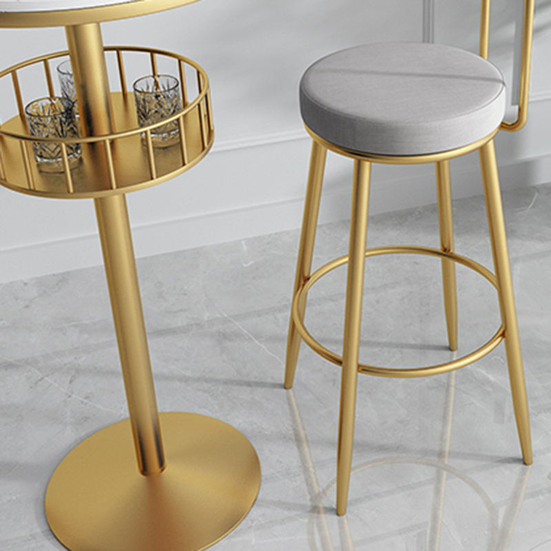 Contemporary Marble Pedestal Pub Bar Table Balcony Event and Cocktail Table with Storage Clearhalo 'Bar Furniture' 'Bar Tables' 'bar_tables' 'Furniture' 'furniture_bar_tables' 'Kitchen & Dining Furniture' 'kitchen&dining_furn' 'kitchen' 4241422