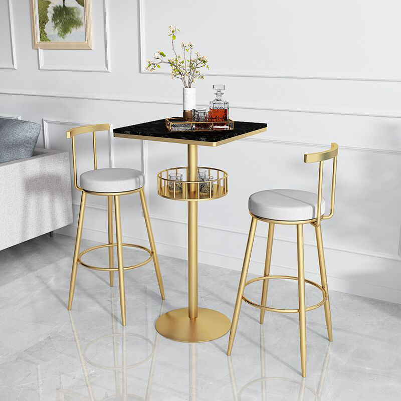 Contemporary Marble Pedestal Pub Bar Table Balcony Event and Cocktail Table with Storage Clearhalo 'Bar Furniture' 'Bar Tables' 'bar_tables' 'Furniture' 'furniture_bar_tables' 'Kitchen & Dining Furniture' 'kitchen&dining_furn' 'kitchen' 4241423