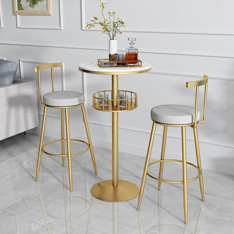 Contemporary Marble Pedestal Pub Bar Table Balcony Event and Cocktail Table with Storage Clearhalo 'Bar Furniture' 'Bar Tables' 'bar_tables' 'Furniture' 'furniture_bar_tables' 'Kitchen & Dining Furniture' 'kitchen&dining_furn' 'kitchen' 4241425