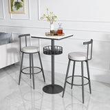 Contemporary Marble Pedestal Pub Bar Table Balcony Event and Cocktail Table with Storage Clearhalo 'Bar Furniture' 'Bar Tables' 'bar_tables' 'Furniture' 'furniture_bar_tables' 'Kitchen & Dining Furniture' 'kitchen&dining_furn' 'kitchen' 4241426