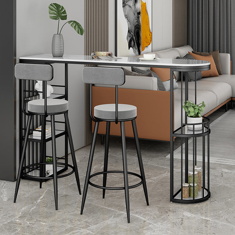 Contemporary Bar Dining Table Indoor Bar Height Pub Table with Shelves Clearhalo 'Bar Furniture' 'Bar Tables' 'bar_tables' 'Furniture' 'furniture_bar_tables' 'Kitchen & Dining Furniture' 'kitchen&dining_furn' 'kitchen' 4241465