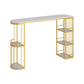 Contemporary Bar Dining Table Indoor Bar Height Pub Table with Shelves Gold Clearhalo 'Bar Furniture' 'Bar Tables' 'bar_tables' 'Furniture' 'furniture_bar_tables' 'Kitchen & Dining Furniture' 'kitchen&dining_furn' 'kitchen' 4241470