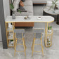 Contemporary Bar Dining Table Indoor Bar Height Pub Table with Shelves Clearhalo 'Bar Furniture' 'Bar Tables' 'bar_tables' 'Furniture' 'furniture_bar_tables' 'Kitchen & Dining Furniture' 'kitchen&dining_furn' 'kitchen' 4241471