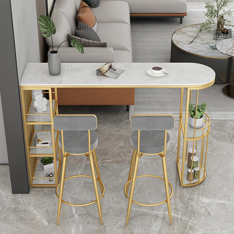 Contemporary Bar Dining Table Indoor Bar Height Pub Table with Shelves Clearhalo 'Bar Furniture' 'Bar Tables' 'bar_tables' 'Furniture' 'furniture_bar_tables' 'Kitchen & Dining Furniture' 'kitchen&dining_furn' 'kitchen' 4241471