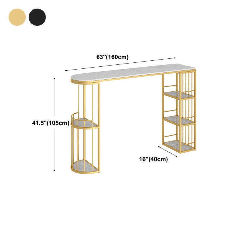 Contemporary Bar Dining Table Indoor Bar Height Pub Table with Shelves Clearhalo 'Bar Furniture' 'Bar Tables' 'bar_tables' 'Furniture' 'furniture_bar_tables' 'Kitchen & Dining Furniture' 'kitchen&dining_furn' 'kitchen' 4241476