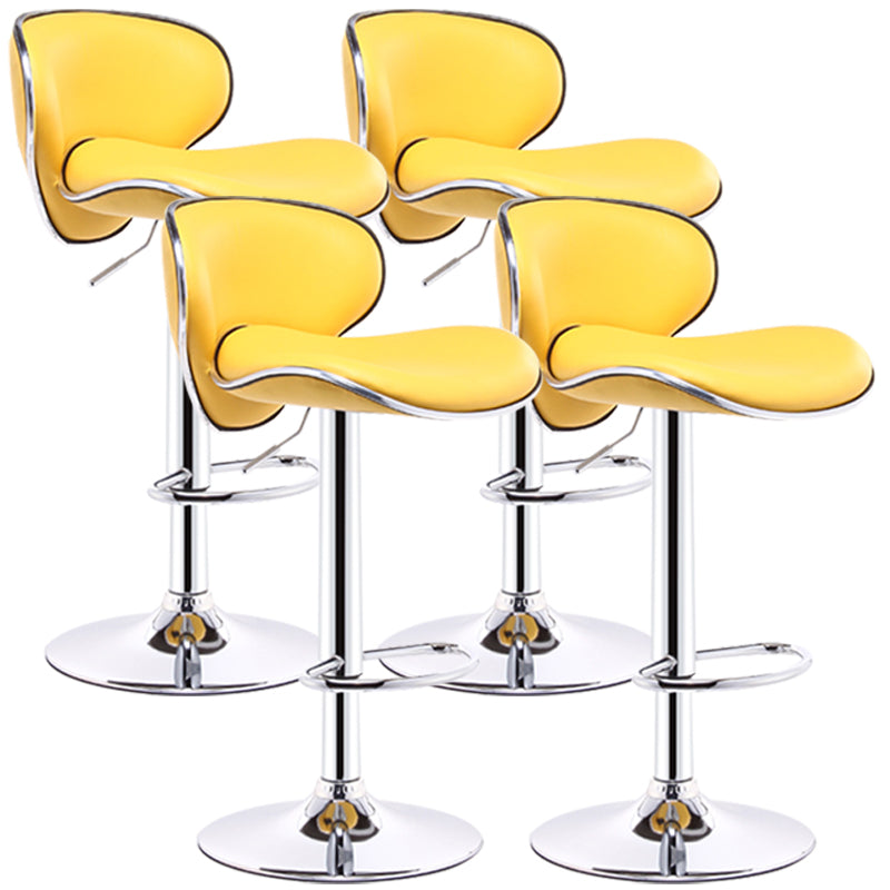 Indoor Nordic Bar Stool Adjustable Height Swivel Armless Stool Yellow 4 Piece Set Clearhalo 'Bar Furniture' 'Bar Stools' 'bar_stools' 'furn' 'furn_bar_stools' 'furniture_bar_stools' 'Kitchen & Dining Furniture' 'kitchen&dining_furn' 'kitchen' 'kitchen_furn' Furniture' 4241520