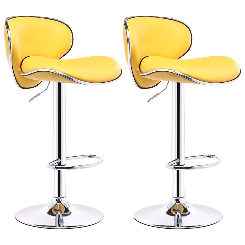 Indoor Nordic Bar Stool Adjustable Height Swivel Armless Stool Yellow 2 Piece Set Clearhalo 'Bar Furniture' 'Bar Stools' 'bar_stools' 'furn' 'furn_bar_stools' 'furniture_bar_stools' 'Kitchen & Dining Furniture' 'kitchen&dining_furn' 'kitchen' 'kitchen_furn' Furniture' 4241523