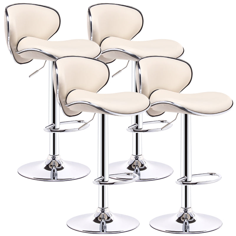 Indoor Nordic Bar Stool Adjustable Height Swivel Armless Stool Beige 4 Piece Set Clearhalo 'Bar Furniture' 'Bar Stools' 'bar_stools' 'furn' 'furn_bar_stools' 'furniture_bar_stools' 'Kitchen & Dining Furniture' 'kitchen&dining_furn' 'kitchen' 'kitchen_furn' Furniture' 4241526