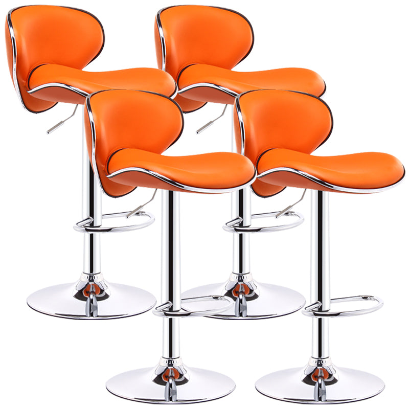 Indoor Nordic Bar Stool Adjustable Height Swivel Armless Stool Orange 4 Piece Set Clearhalo 'Bar Furniture' 'Bar Stools' 'bar_stools' 'furn' 'furn_bar_stools' 'furniture_bar_stools' 'Kitchen & Dining Furniture' 'kitchen&dining_furn' 'kitchen' 'kitchen_furn' Furniture' 4241537