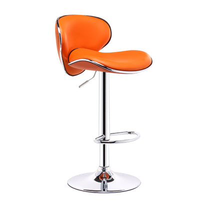 Indoor Nordic Bar Stool Adjustable Height Swivel Armless Stool Orange 1 Piece Clearhalo 'Bar Furniture' 'Bar Stools' 'bar_stools' 'furn' 'furn_bar_stools' 'furniture_bar_stools' 'Kitchen & Dining Furniture' 'kitchen&dining_furn' 'kitchen' 'kitchen_furn' Furniture' 4241538
