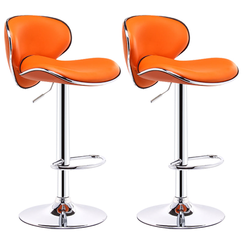 Indoor Nordic Bar Stool Adjustable Height Swivel Armless Stool Orange 2 Piece Set Clearhalo 'Bar Furniture' 'Bar Stools' 'bar_stools' 'furn' 'furn_bar_stools' 'furniture_bar_stools' 'Kitchen & Dining Furniture' 'kitchen&dining_furn' 'kitchen' 'kitchen_furn' Furniture' 4241539